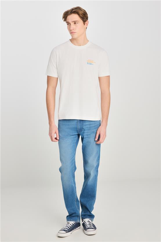 Lee Ld725771 543 Ecru Erkek Regular Fıt Grafık Baskılı T-Shırt