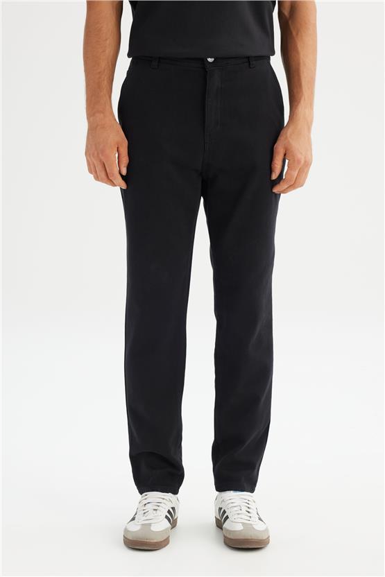 Lee Lm0400001 001 Black Erkek Regular Normal Bel Dar Paca Orme Chıno Jogger Pantolon