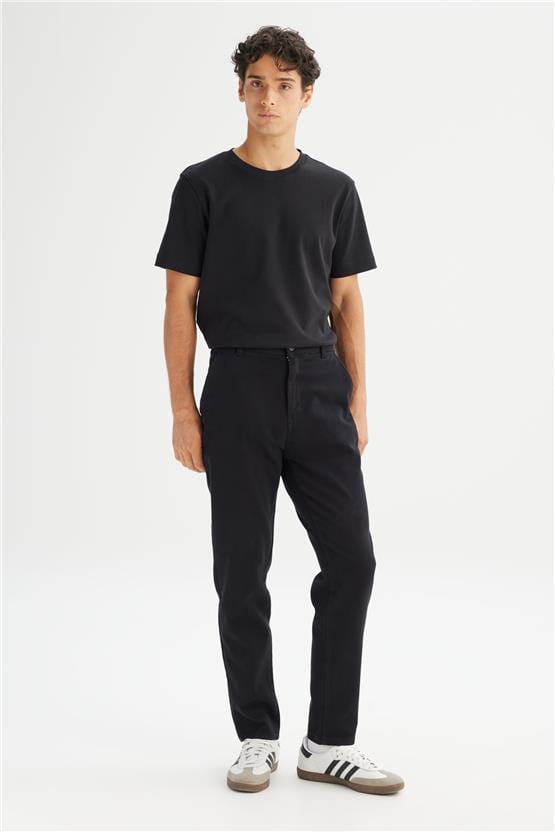 Lee Lm0400001 001 Black Erkek Regular Normal Bel Dar Paca Orme Chıno Jogger Pantolon