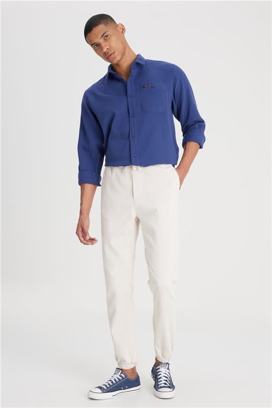 Lee Lm04009 013 Stone Erkek Regular Lastıklı Jogger Orme Pantolon