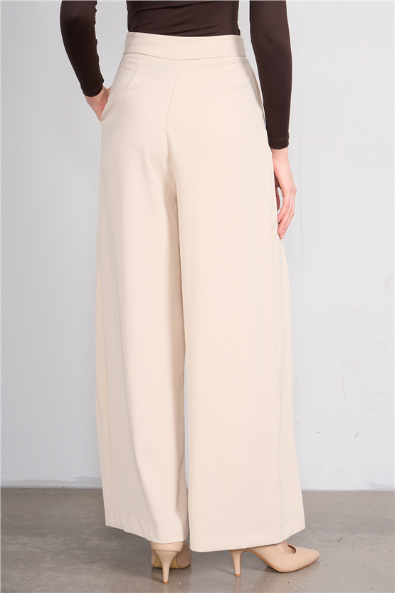 Lefon 031635 Taş A Pileli Bol Paça Pantolon 36-42