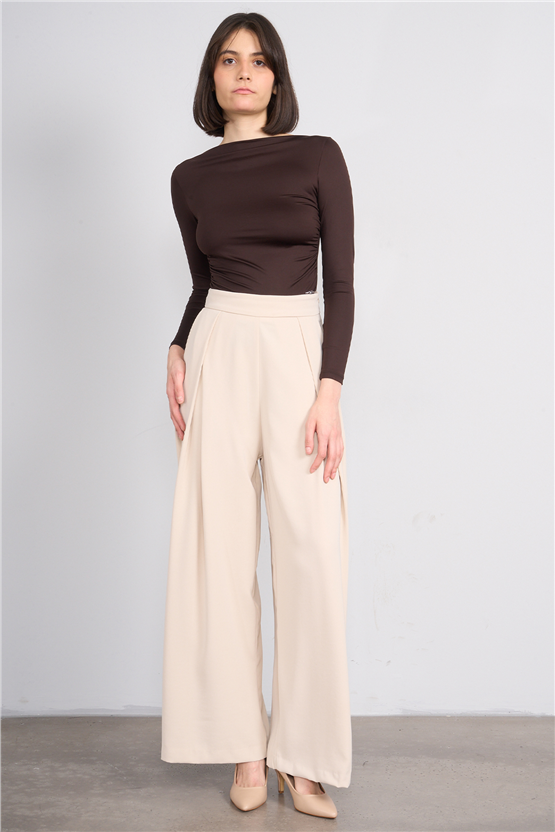 Lefon 031635 Taş A Pileli Bol Paça Pantolon 36-42