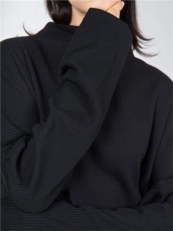 Lefon 220303 E1096 Siyah Kadın Kargo Cepli Örme Pantolonlu Takım