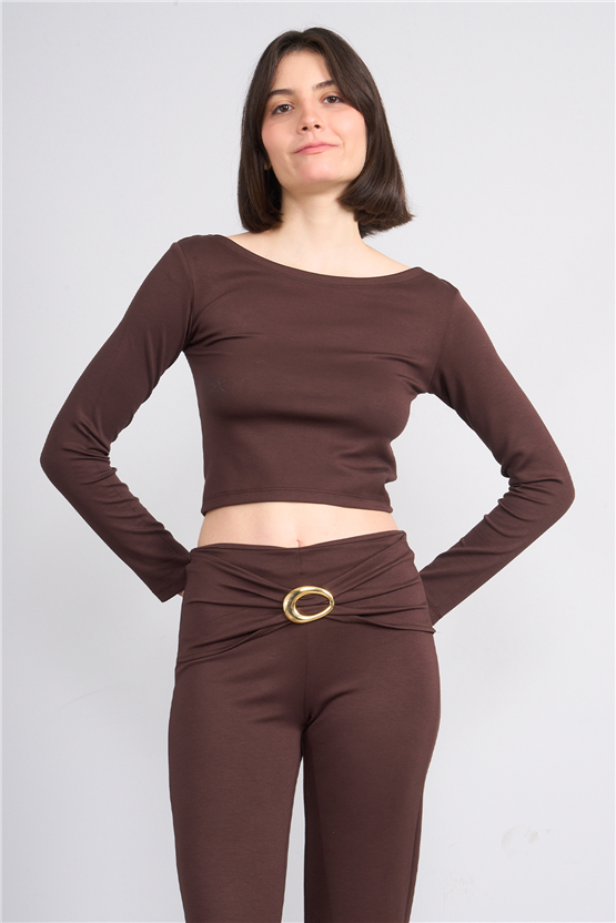 Lefon 220647 Kahve Tokalı İspanyol Pantolon Takım 36-42