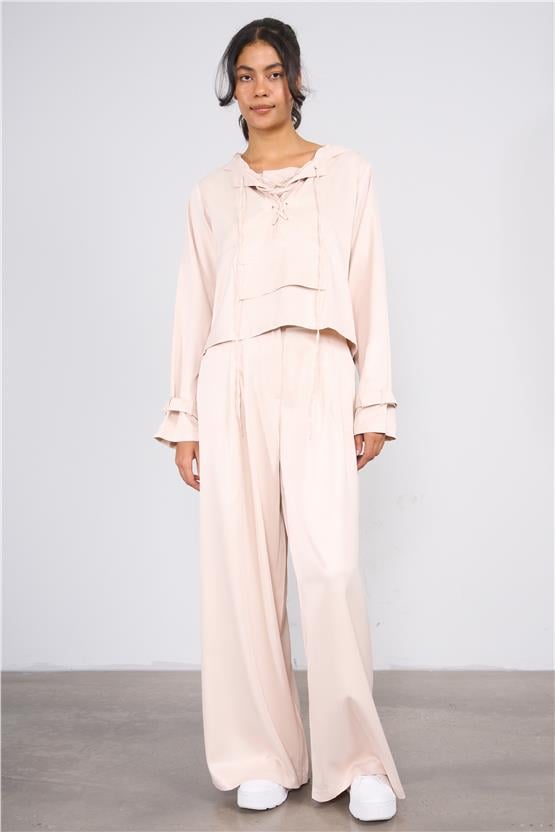 Lefon Y25 220337 Tas Kadın Kapusonlu Ust Ve Pantolon Takım