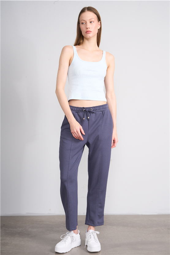 Lefon Y26 071693-K Bebe Mavi Kadın Acık Yaka Kaşkorse Crop ( Askılı Crop Atlet)