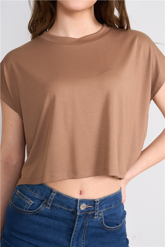 Lefon Y26 220644 Vizon Kadın Beli Drapeli Korsajlı Pantolon Takım