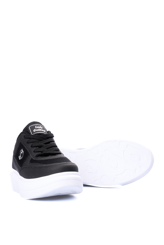 Leoder 476 Siyah Beyaz Kadın Spor Ayakkabı