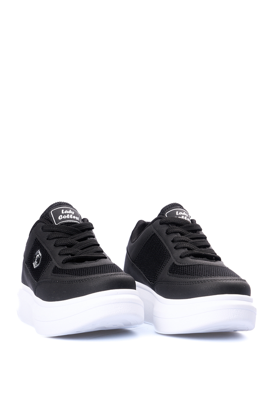 Leoder 476 Siyah Beyaz Kadın Spor Ayakkabı