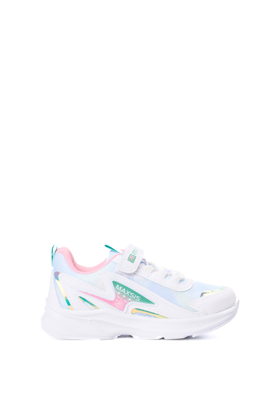 Leoder Y26 Maxsıs 513 Beyaz-Pembe-Turkuaz Fılet Kız Cocuk Spor Ayakkabı