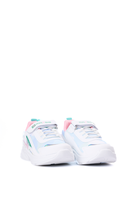 Leoder Y26 Maxsıs 513 Beyaz-Pembe-Turkuaz Fılet Kız Cocuk Spor Ayakkabı