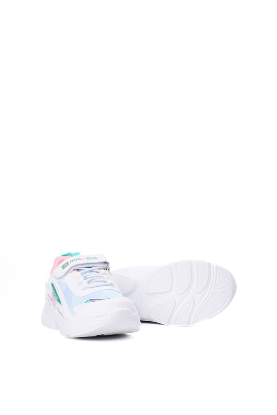 Leoder Y26 Maxsıs 513 Beyaz-Pembe-Turkuaz Fılet Kız Cocuk Spor Ayakkabı