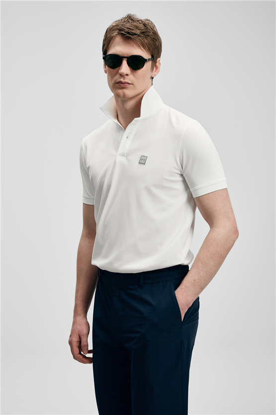 Lufıan 111040233 Carter Kırık Beyaz Erkek Polo T-Shırt