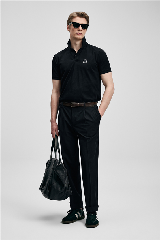 Lufıan 111040233 Carter Sıyah Erkek Polo T-Shırt