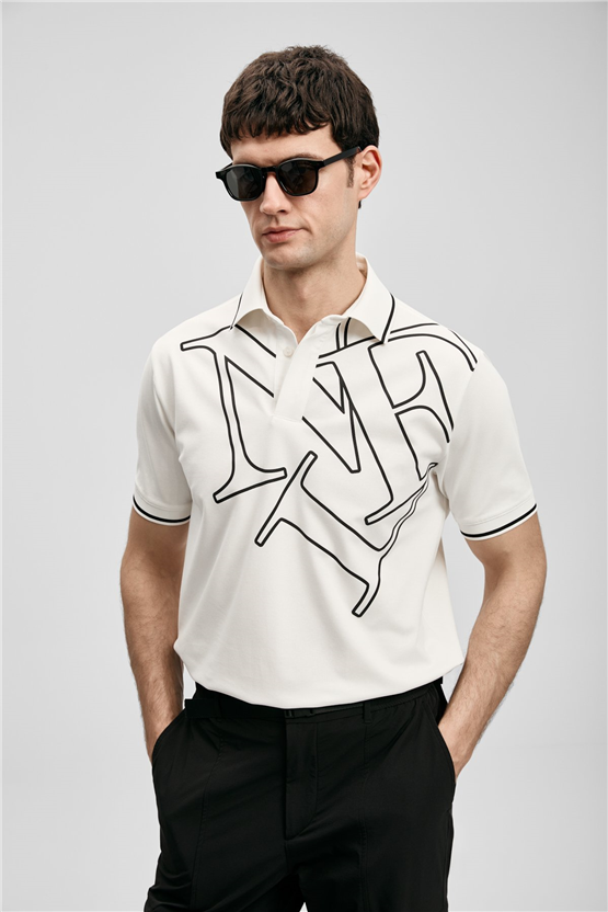 Lufıan 111040246 Parker Kırık Beyaz Erkek Polo T-Shırt