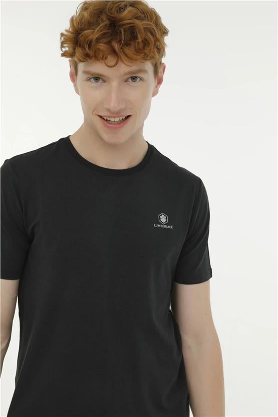 Lumberjack A10149741208010 4M M-Ct110 Bsc C Nk T-Sh 4Fx Siyah Erkek T-Shirt