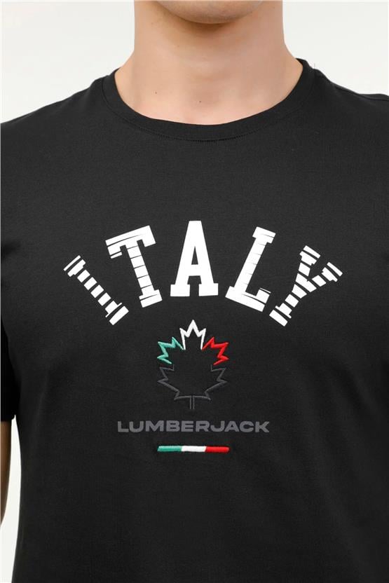 Lumberjack A10157074408010 4M Ml Renato 11Itl1029 4Fx Siyah Erkek T-Shirt