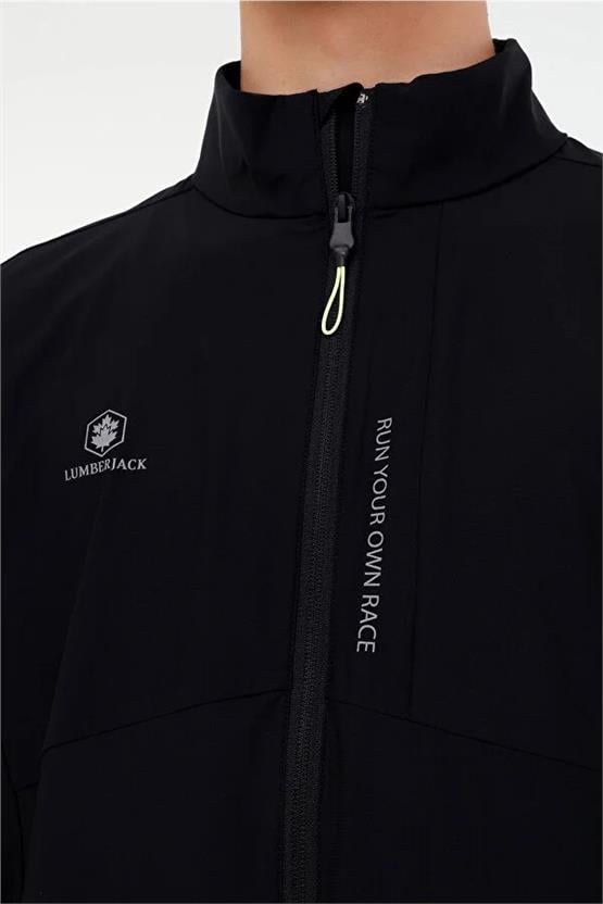 Lumberjack A10169957608010 4M Ml Quane 18Prf2026 4Fx Sıyah Erkek Fermuarlı Sweatshırt