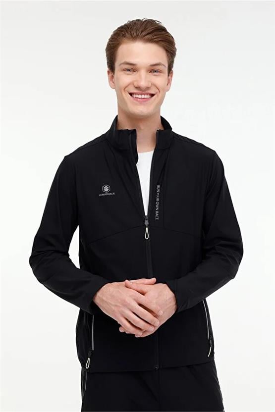 Lumberjack A10169957608010 4M Ml Quane 18Prf2026 4Fx Sıyah Erkek Fermuarlı Sweatshırt