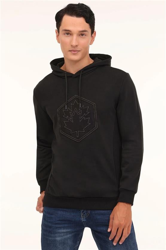 Lumberjack A10188949208010 4W Ml Grass 17Urb2013 4Pr Sıyah Erkek Kapsonlu Sweatshırt