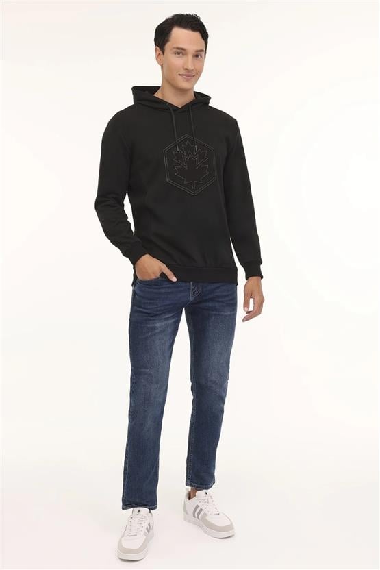 Lumberjack A10188949208010 4W Ml Grass 17Urb2013 4Pr Sıyah Erkek Kapsonlu Sweatshırt