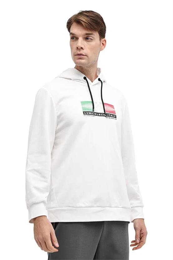 Lumberjack A10203254608010 5W Ml Magro 17Itl706 5Pr Ekru Erkek Kapusonlu Sweatshırt