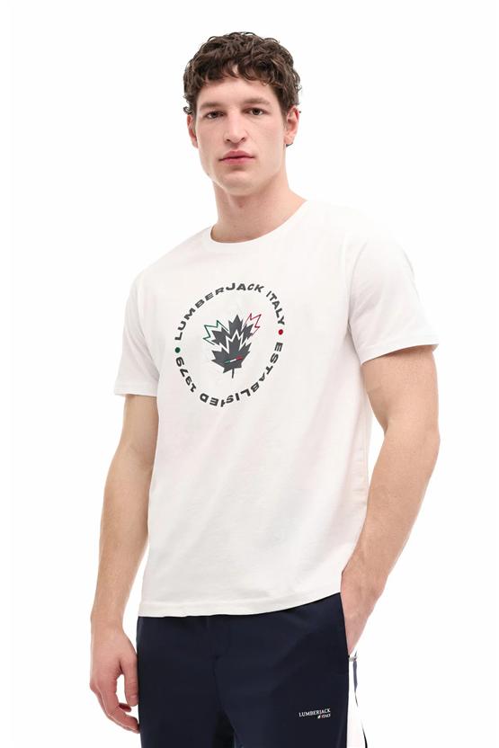 Lumberjack A10205486308010 6M Ml Renato 11Itl 1030 6Fx Beyaz Erkek Kısa Kollu T-Shırt