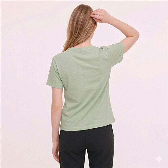 Lumberjack A10206346312010 6M Wb 11Ct122 6Fx Yesıl Kadın Kısa Kollu T-Shırt