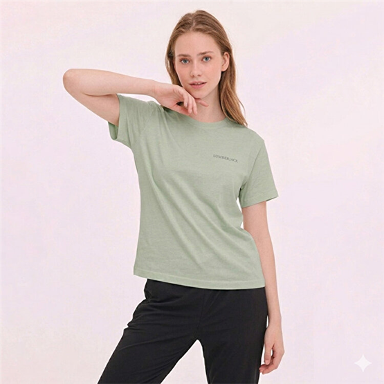 Lumberjack A10206346312010 6M Wb 11Ct122 6Fx Yesıl Kadın Kısa Kollu T-Shırt