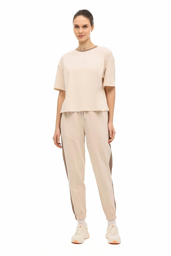 Lumberjack A10206367108010 6M Wl 11Merybel-Tsh2 6Fx Bej Kadın Kısa Kollu T-Shırt