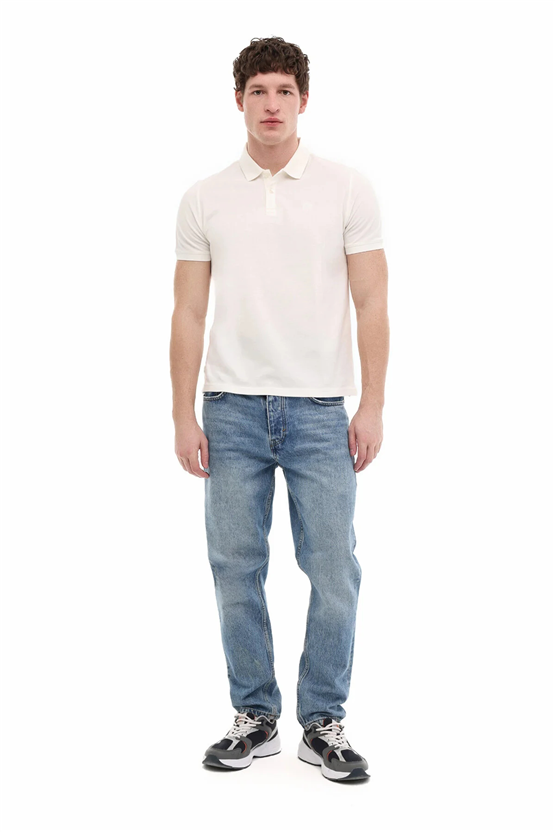 Lumberjack A10206440512010 6M Mb Ct953 Polo T-Sh 6Fx Kırık Beyaz Erkek Kısa Kollu Polo T-Shırt