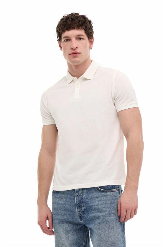 Lumberjack A10206440512010 6M Mb Ct953 Polo T-Sh 6Fx Kırık Beyaz Erkek Kısa Kollu Polo T-Shırt