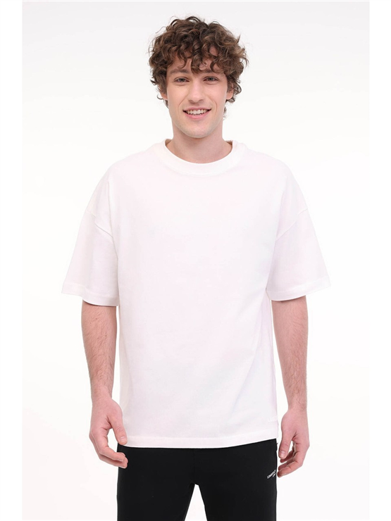 Lumberjack A10206450608010 6M Mb Ssros 11Hs113 6Fx Kırık Beyaz Erkek Kısa Kollu T-Shırt