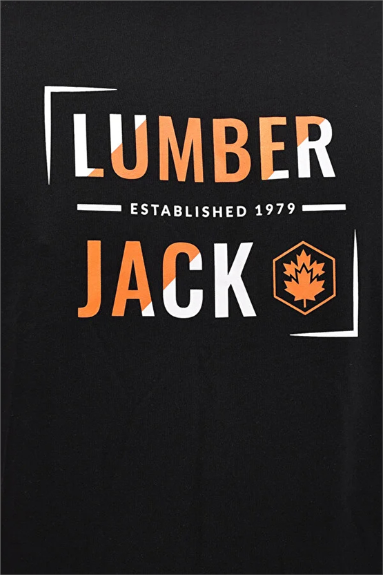Lumberjack A10206475408010 6M Ml Okına 11Id1-104 6Fx Sıyah Erkek Kısa Kollu T-Shırt