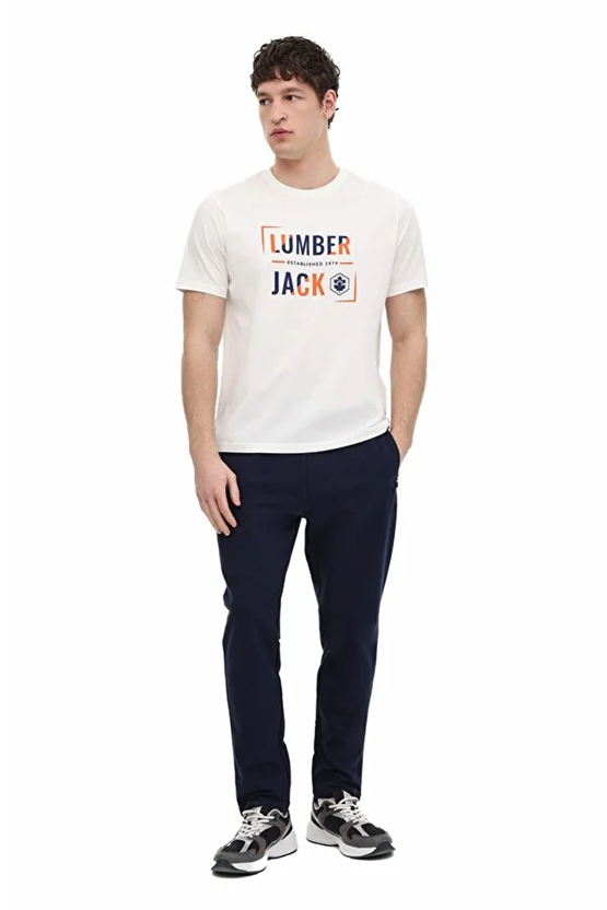 Lumberjack A10206475508010 6M Ml Okına 11Id1-104 6Fx Beyaz Erkek Kısa Kollu T-Shırt