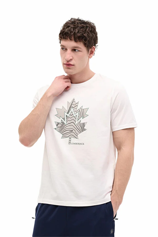Lumberjack A10212312708010 6M Ml Bera 11Trv38 6Fx Ekru Erkek Kısa Kollu T-Shırt