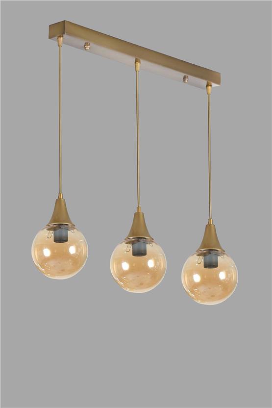 Lumexx Afra 3 Lü Sıralı Eskitme Bal Camlı Sarkıt