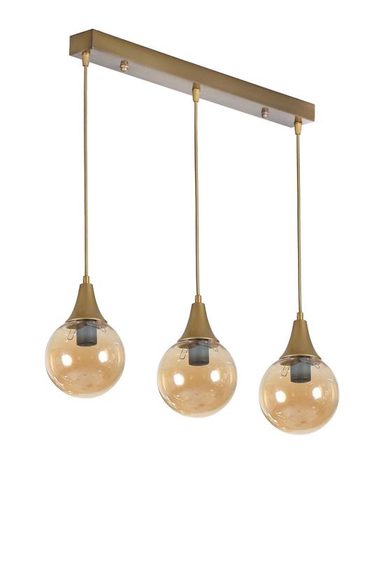 Lumexx Afra 3 Lü Sıralı Eskitme Bal Camlı Sarkıt