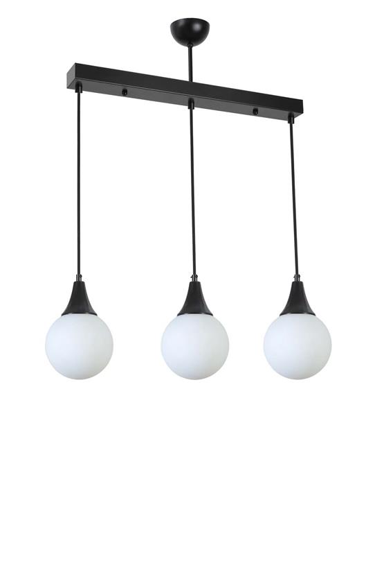 Lumexx Afra 3 Lü Sıralı Siyah Beyaz Camlı Sarkıt