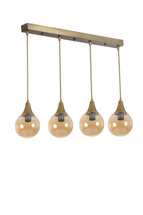 Lumexx Afra 4 Lü Sıralı Eskitme Bal Camlı Sarkıt