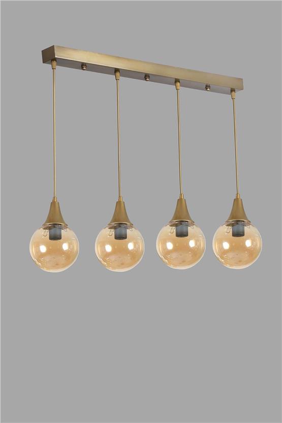 Lumexx Afra 4 Lü Sıralı Eskitme Bal Camlı Sarkıt