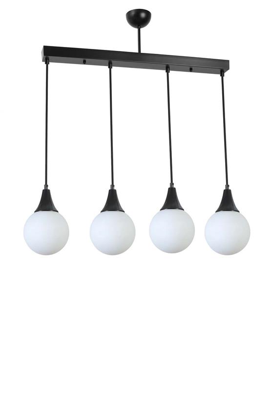 Lumexx Afra 4 Lü Sıralı Siyah Beyaz Camlı Sarkıt