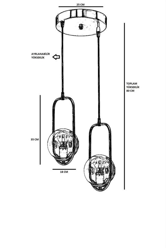 Lumexx  Ahu 2 Li Tepsili Bal Camlı Eskitme Sarkıt