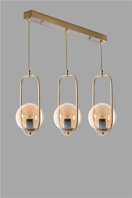 Lumexx  Ahu 3 Lü Sıralı Bal Camlı Eskitme Sarkıt