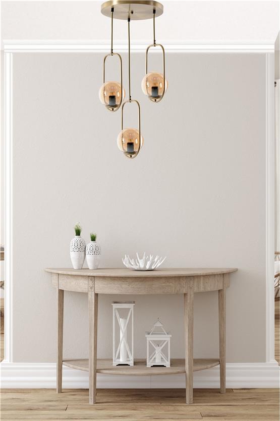 Lumexx  Ahu 3 Lü Tepsili Bal Camlı Eskitme Sarkıt