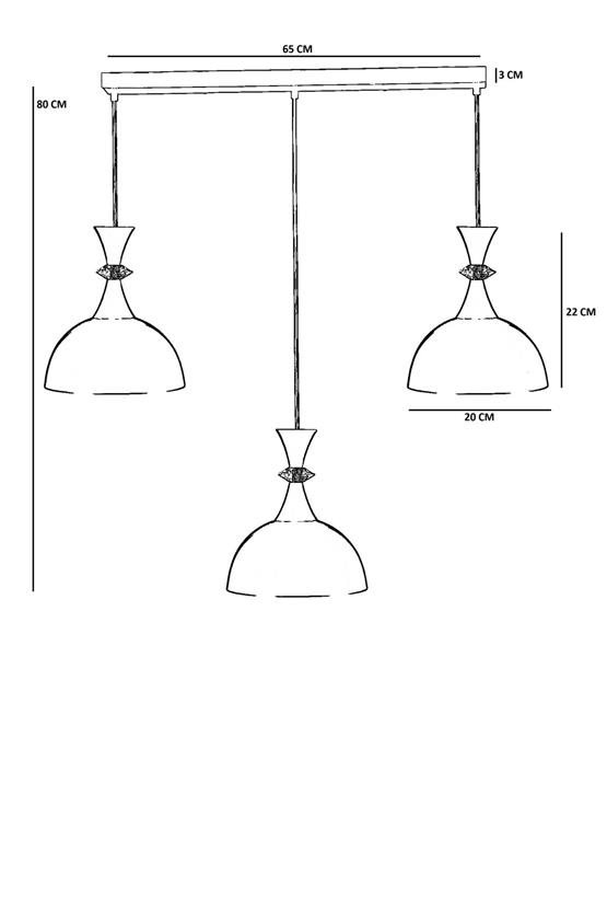 Lumexx Akay 3 Lü Sıralı Turuncu Sarkıt