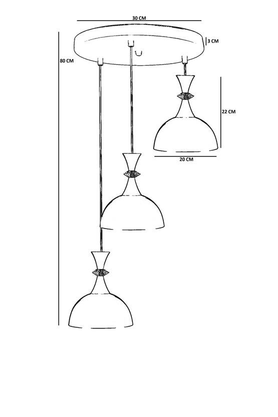 Lumexx Akay 3 Lü Tepsili Gri Sarkıt