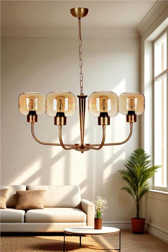 Lumexx Apollo 4 Lü Eskitme Bal Camlı Avize