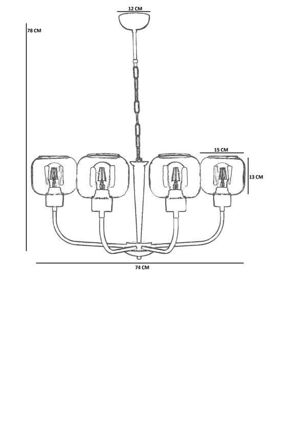 Lumexx Apollo 4 Lü Eskitme Bal Camlı Avize