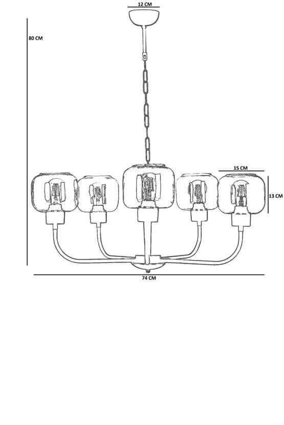 Lumexx Apollo 5 Li Eskitme Bal Camlı Avize